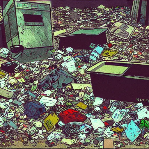 cartoon garbage pile