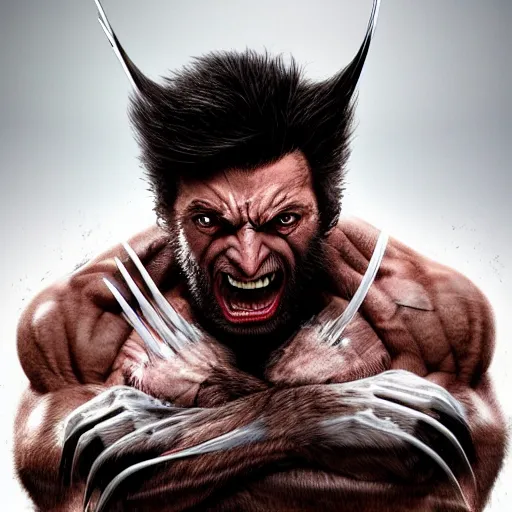 Prompt: Wolverine,muscle extremely detailed, fantastic details full face, mouth, trending on artstation, pixiv, cgsociety, hyperdetailed Unreal Engine, optimization 4k 8k ultra HD, WLOP