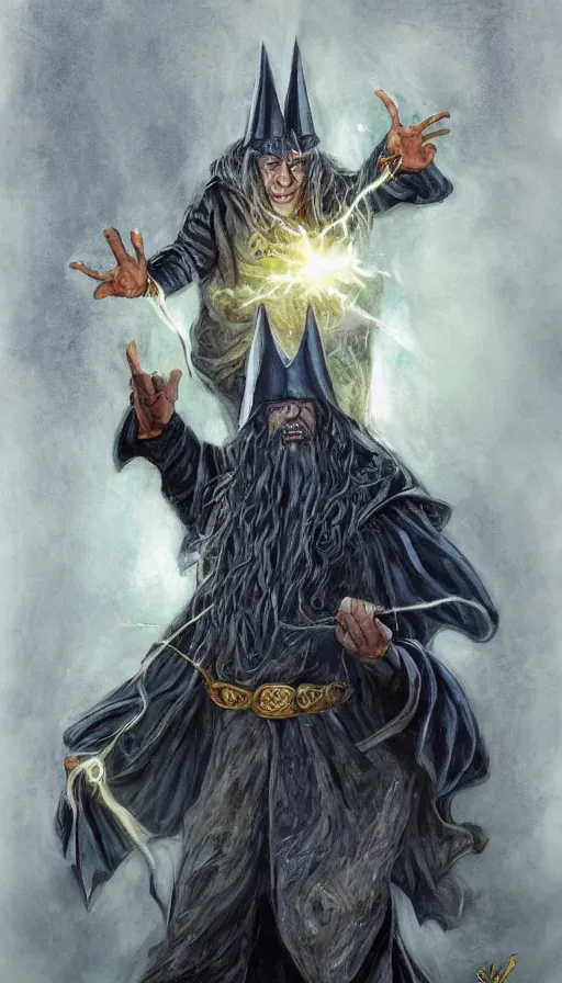 Prompt: powerful wizard by simon kenedy