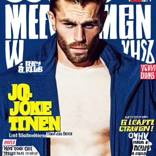 Image similar to Joe Bien Gigachad in the cover of Men's Health