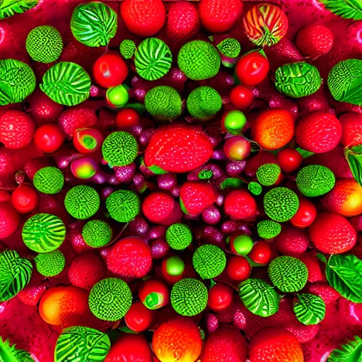 Prompt: fractal of fruits