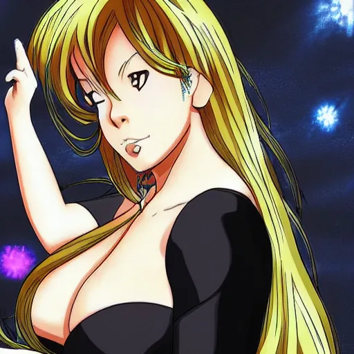 Image similar to mariah carey as an anime villain