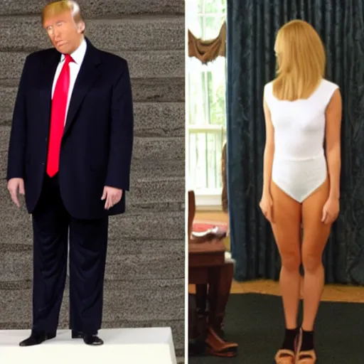 Prompt: donald trump thigh gap