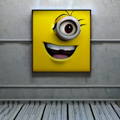 Image similar to minions in backrooms, backrooms, liminal space, creepy, real life photo, realistic