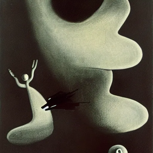 Image similar to the scariest image ever seen, by yves tanguy