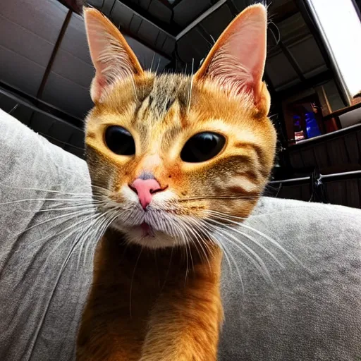 Image similar to selfie of a funny cat