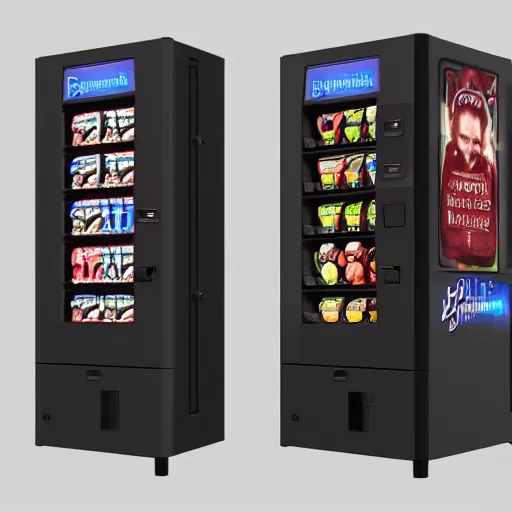 Prompt: berlusconi shaped vending machine, 3 d octane render, unreal engine 5, 8 k, trending on artstation