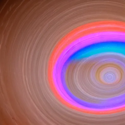 Prompt: gravity bomb warping space and creating a translucent rainbow diaphanous vortex