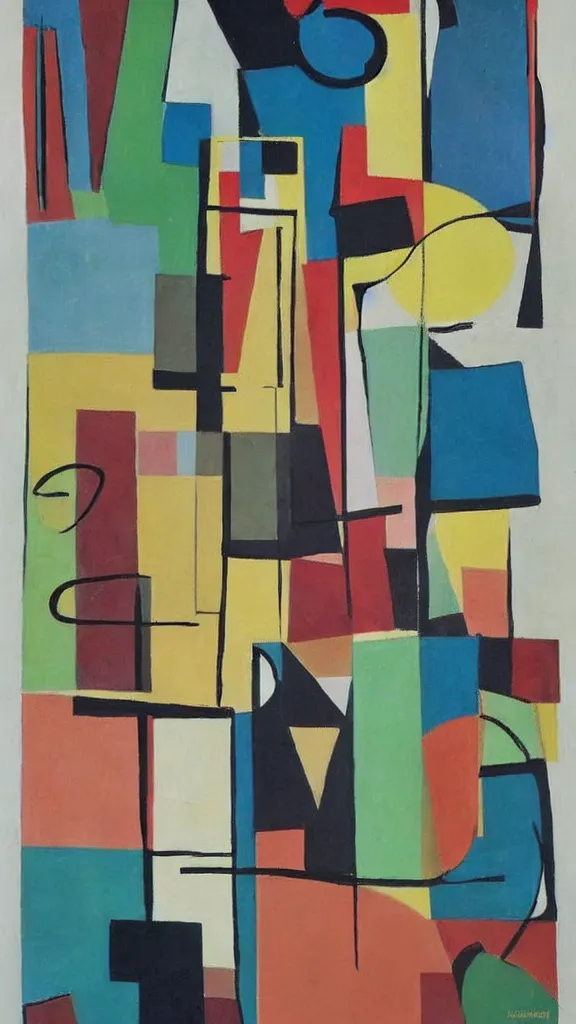 Image similar to abstract primitivism minimalism art painting, lines, forms, shapes, in style of marcel duchamp