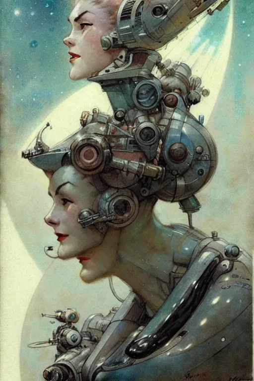 Image similar to (((((1950s science fiction cover art . muted colors.))))) by Jean-Baptiste Monge !!!!!!!!!!!!!!!!!!!!!!!!!!!