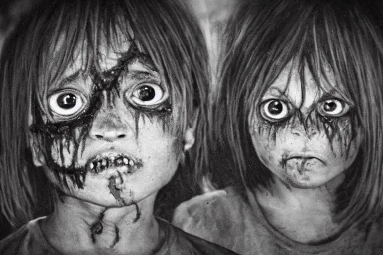 Image similar to black eyed kids, creepy, demonic