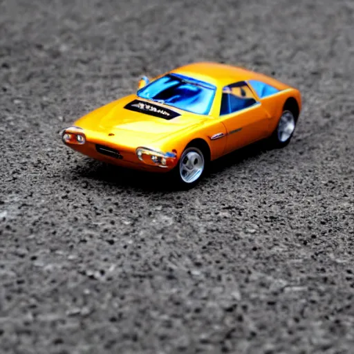 Prompt: 3 5 mm photo of pininfarina car like hot wheels model, rome background, epic cinematic