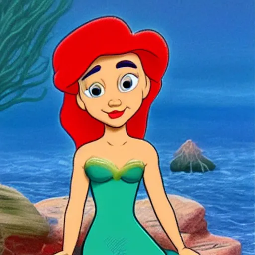 Prompt: Sajid Javid as (Ariel The Little Mermaid), Disney cartoon