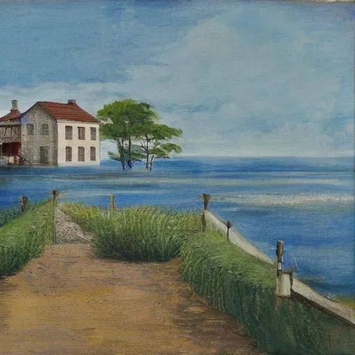 Prompt: house at the seaside