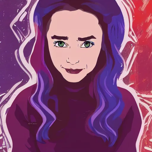 Image similar to emilia clarke in the style of arcane's netflix series