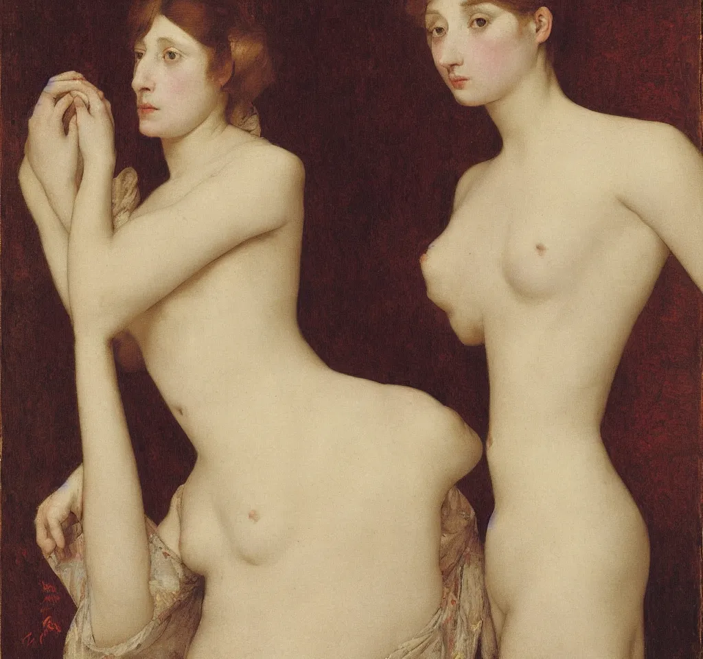 Image similar to portrait of a skinny lady, by levy - dhurmer and ingres