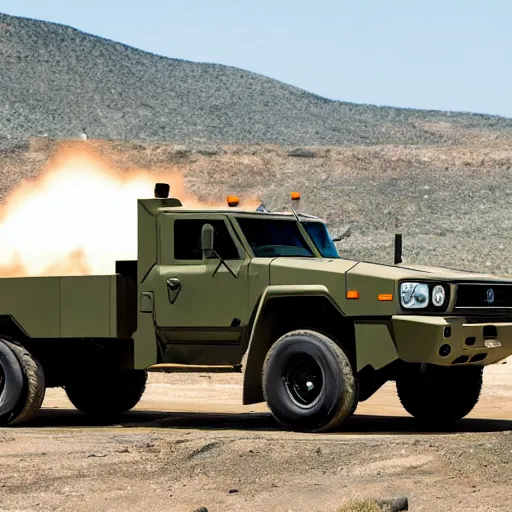 Image similar to high quality image of HIMARS in Cars movie, 8k, detailed