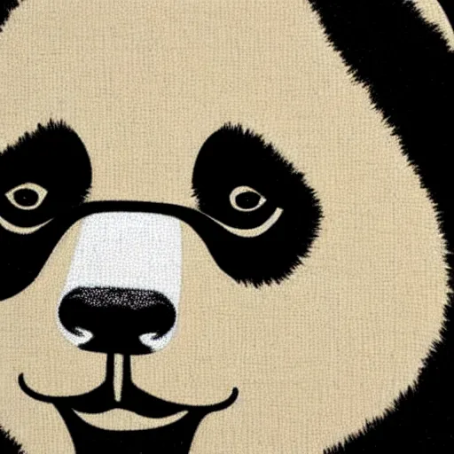 Image similar to a portrait of a panda as the mona lisa by becky cloonan, no signature