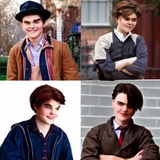 Prompt: character mix of Gilbert Blythe and johnny deep as college students