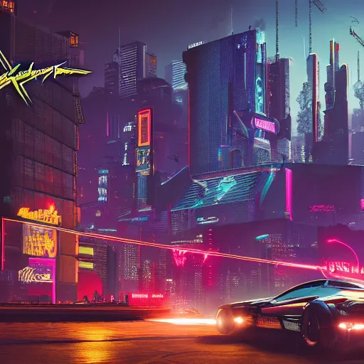 Image similar to cyberpunk 2 0 7 7 night city, post card,