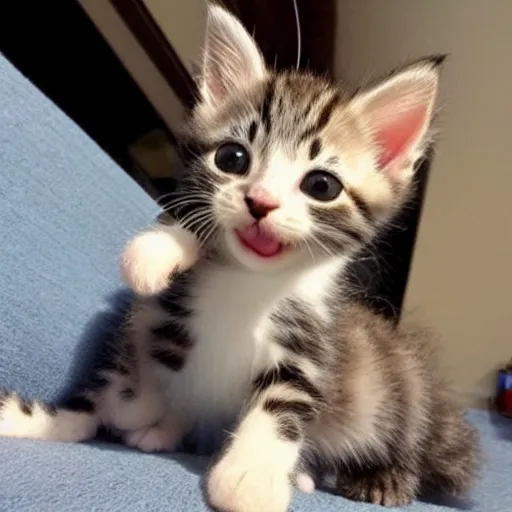 Prompt: Kitten selfie, cute