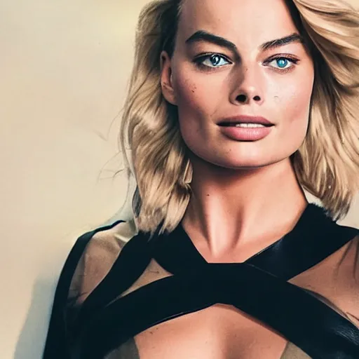 Prompt: a photo of margot robbie sitting on a helicopter, photorealistic