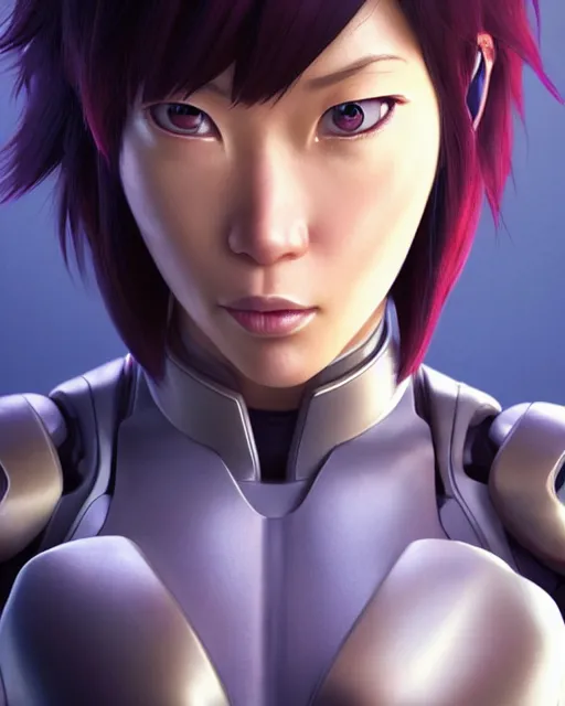 Prompt: weta disney pixar movie still portrait photo of motoko kusanagi the major ghost in the shell : : as cyborg woman by pixar : : by weta, wlop, ilya kuvshinov, rossdraws, artgerm, marvel, maxim cover, latex, octane render, sweaty, iridescent, bright morning, anime, liosh, mucha