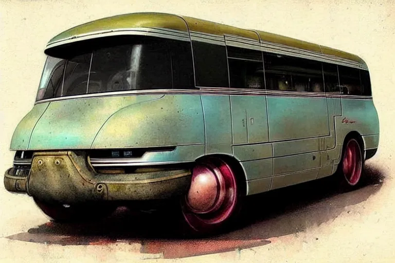 Prompt: ( ( ( ( ( 1 9 5 0 s retro science fiction rv ratrod bus. muted colors. ) ) ) ) ) by jean - baptiste monge!!!!!!!!!!!!!!!!!!!!!!!!!!!!!!