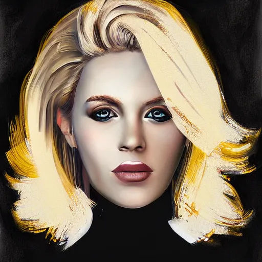 Image similar to a digital painting of a woman with blonde hair