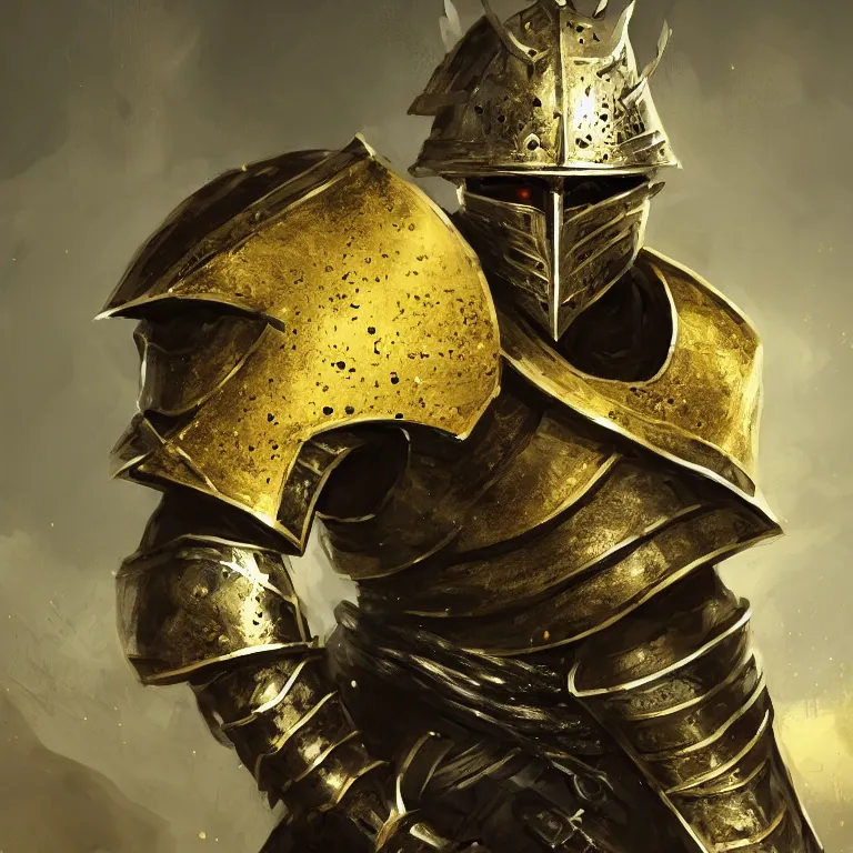 Image similar to A Knight of Gold and White, fields of war, headshot photo, character concept, dark souls concept art, Feng Zhu concept art, dramatic lighting, highly stylized, trending on artstation, high-quality wallpaper, desktopography