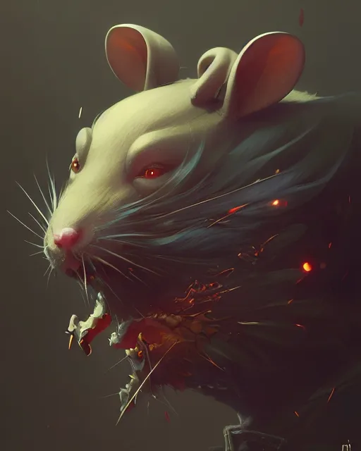 Image similar to rat, male portrait, handsome, rugged, complex 3 d render by peter mohrbacher, ilya kuvshinov, victo ngai, ryohei hase, dramatic lighting, intricate, highly detailed, sharp focus, luminous, unreal engine, blender, artstation, masterpiece, ray tracing