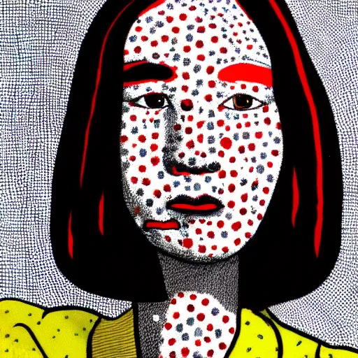 Image similar to yayoi kusama self portrait