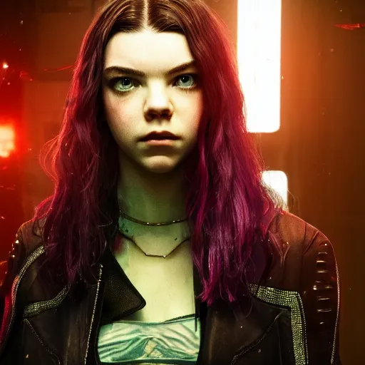 Prompt: Cyberpunk Anya Taylor Joy