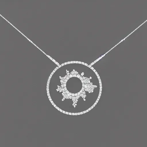 Image similar to a silver sagittarius constellation necklace pendant, 3 d rendering, in the style of pandora, tiffany, swarovski, van cleef & arpels, cartier, boucheron, bulgari, chaumet, elegant, noble, stylish