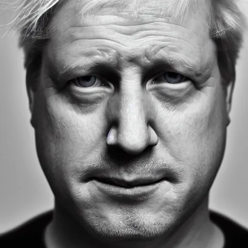 Prompt: Professionally Taken Photo of a sad and bald Boris Johnson, he is looking straight into the camera, forward angle, white background, realistic, hyperrealistic, in real life, highly detailed, very detailed, 4k resolution, 8k resolution, trending on artstation, real life, head and bodyshot