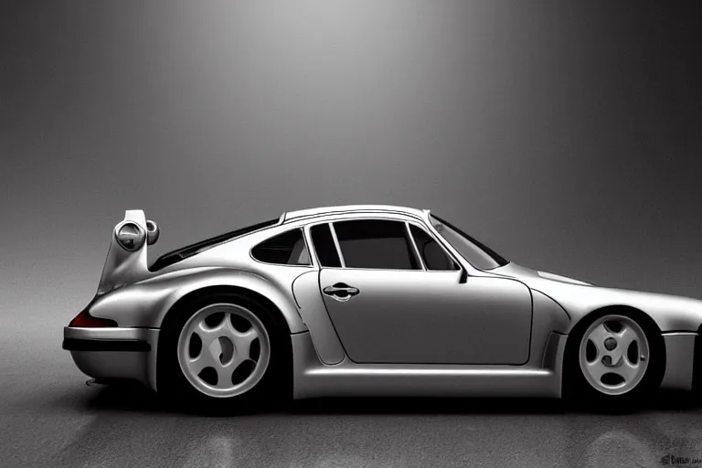 Image similar to porsche 9 5 9 cyberpunk car sitting on the side of the road, back to the future flux capacitor, a detailed matte painting by zack snyder, trending on cg society, auto - destructive art, vray tracing, unreal engine 5, reimagined by industrial light and magic