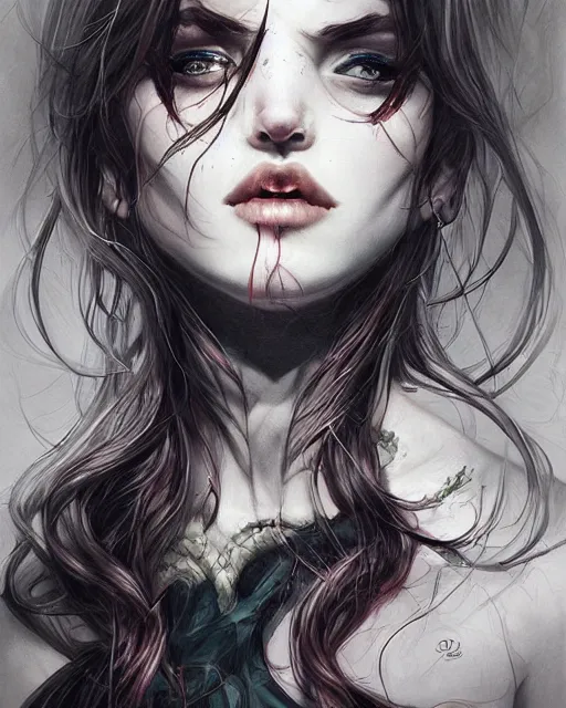 Prompt: portrait of the embodiment of darkness by Valentina Remenar, artgerm, trending on artstaton, intricate