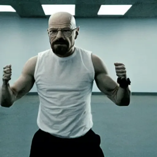 Image similar to walter white in exercise video