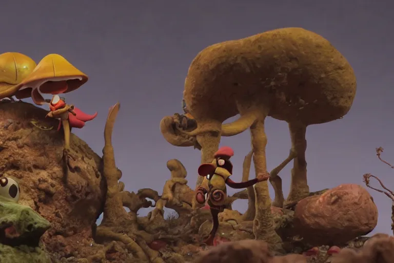 Prompt: stopmotion aardman animation scene nausicaa, 8k, hd, high resolution