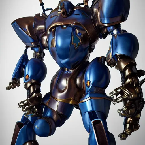 Image similar to liquid metal combat mecha, gouf evangelion, bismuth mechanical exoskeleton wearing hardsurface armour holding scifi weapons, gouf, sculpted by spider zero, jeff koons, chihuly, trending on artstation # chihuly # evagelion # chihuly