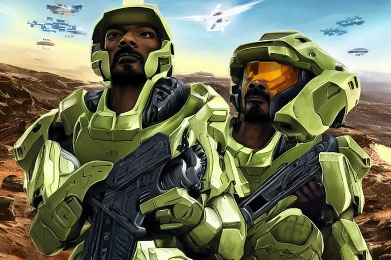 Image similar to snoop dogg in halo