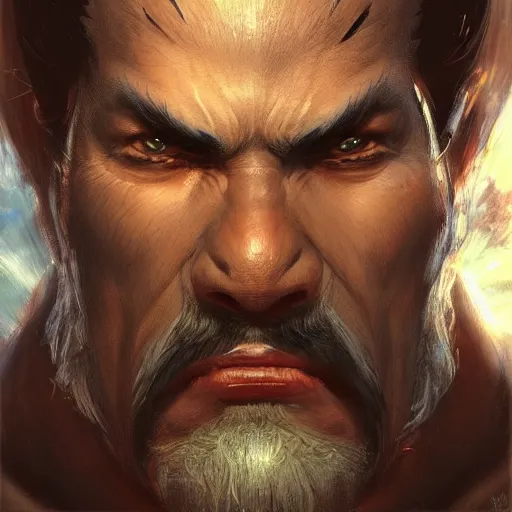 Image similar to King from Tekken, closeup character portrait art by Donato Giancola, Craig Mullins, digital art, trending on artstation