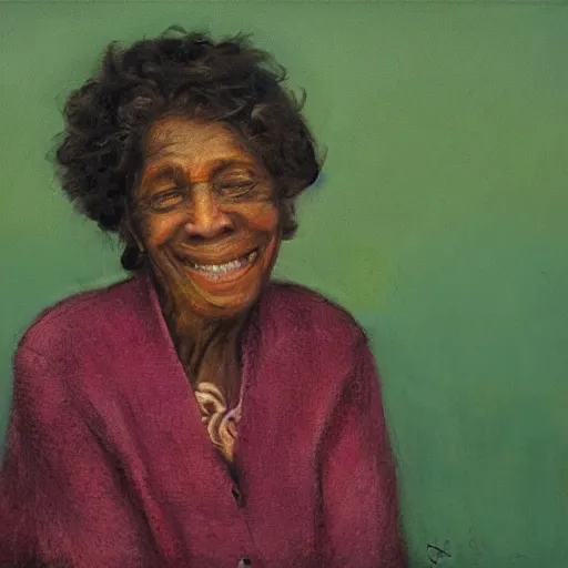 Image similar to A beautiful portrait of your mother smiling sweetly by Robert Johnson