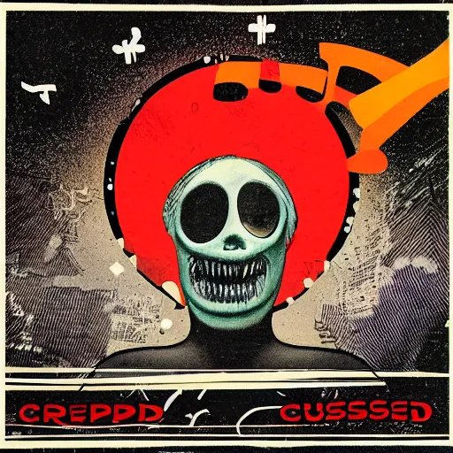 Prompt: creepypasta, cursed imagery, jazz album cover