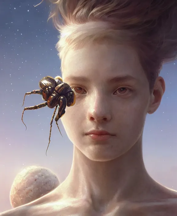 Prompt: simplicity, portrait of an alien insect fungus creature, adorable, childlike, milky way environment, ultra realistic, concept art, intricate details, cheerful, highly detailed, photorealistic, octane render, 8 k, unreal engine. art by christopher marley and artgerm and greg rutkowski and alphonse mucha