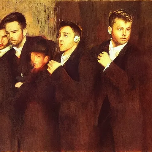 Image similar to westlife on stage art by degas