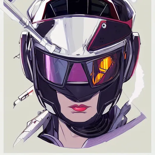 Image similar to a portrait of a stunning beautiful elite jessica jones gundam pilot, with an intricate, detailed, urban inspired hiphop afro futuristic helmet, vector behance hd jesper ejsing, rhads, makoto shinkai, lois van baarle, ilya kuvshinov, rossdraws, hd, 3 2 k, ilya kuvshinov, gustav klimt