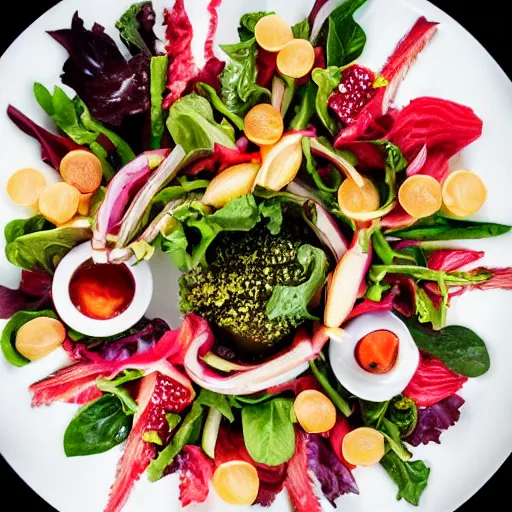 Prompt: food photography of a human teeth salad with lots of human teeth and a pinch of human teeth with a side of human teeth