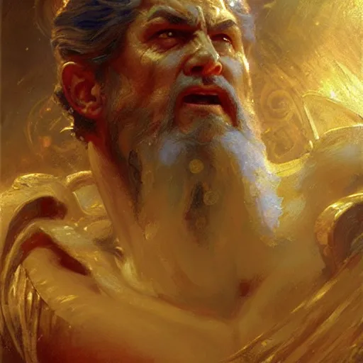 Prompt: angry zeus. highly detailed painting by gaston bussiere, craig mullins, j. c. leyendecker 8 k