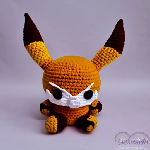 Prompt: angry crochet eevee